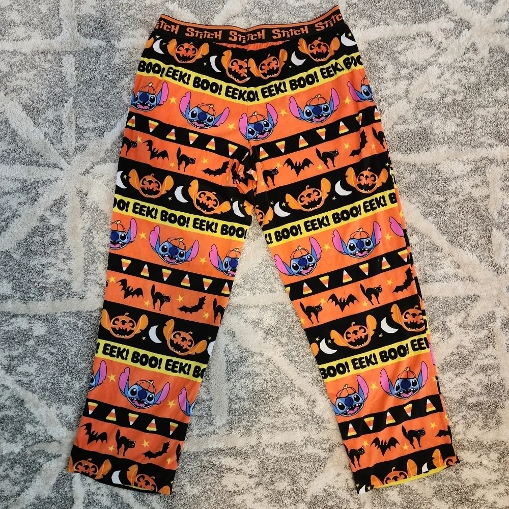 Disney Stitch Halloween Soft Pajama Pants Sleepwear Lounge Women's Large L EUC - Picture 2 of 9